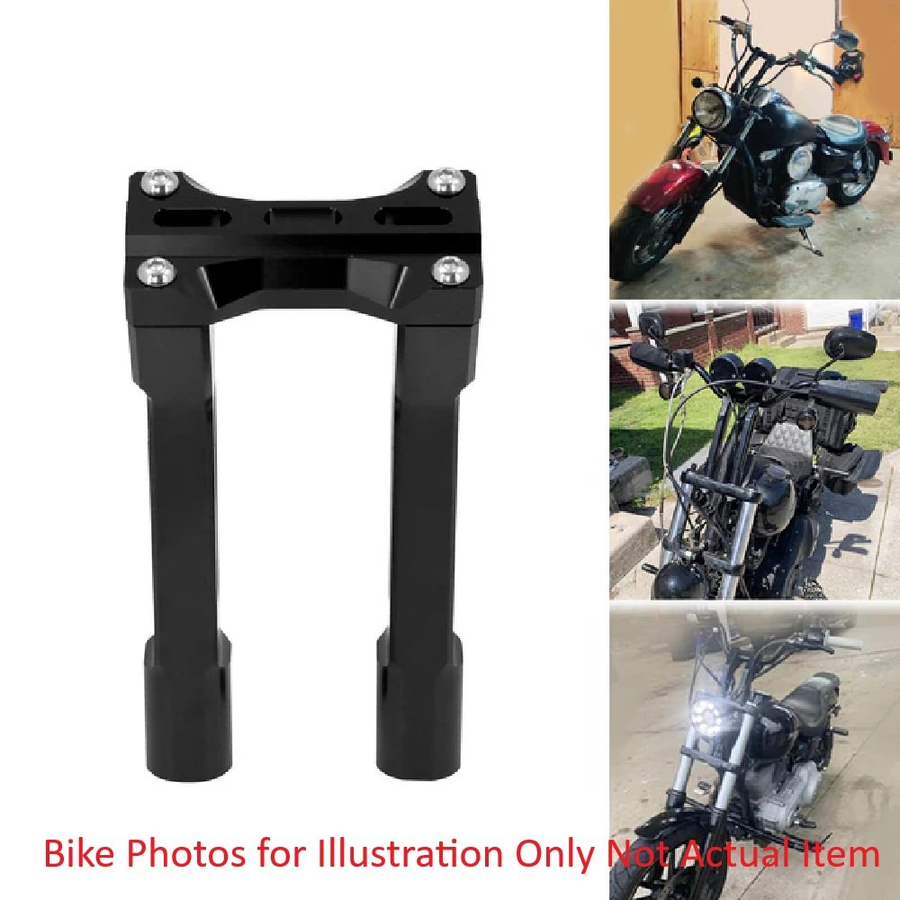 10" Handlebar Riser Black fits Harley Sportster Dyna Softail Models - Image 3