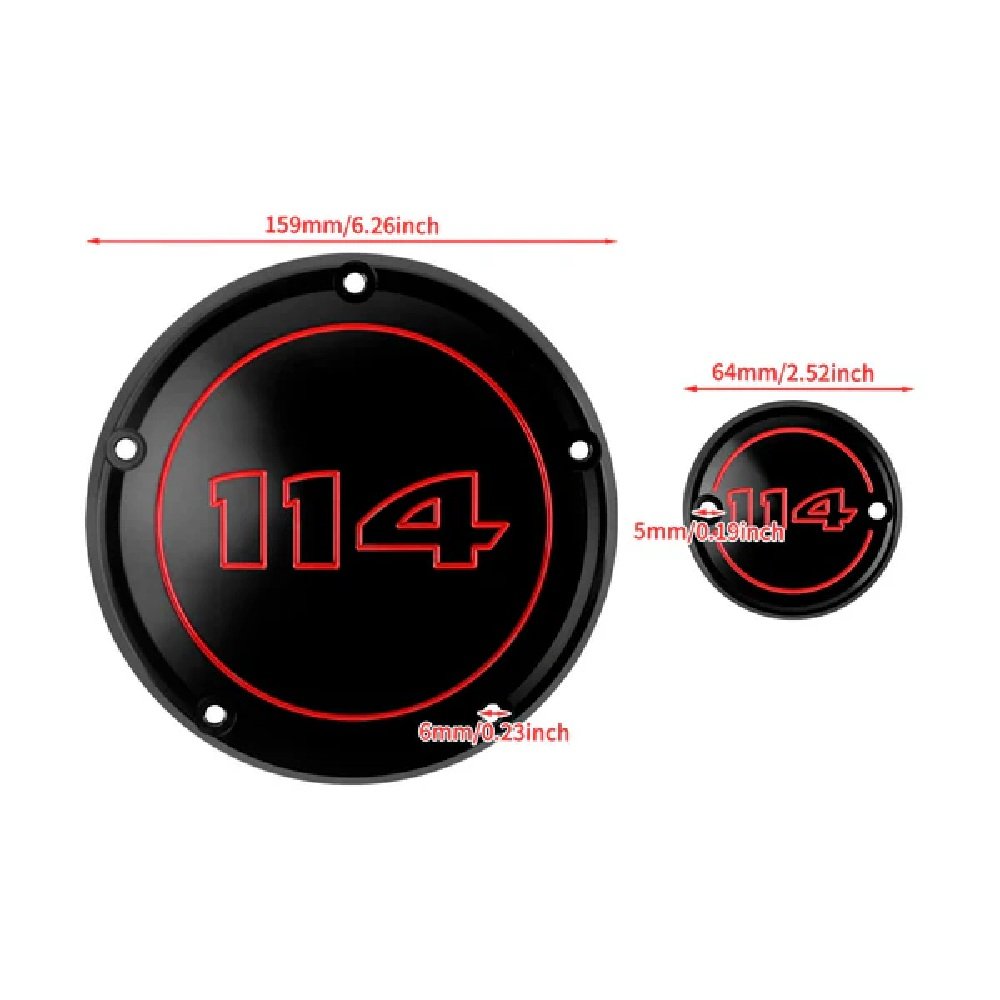 22-24 Softail M8 114 Derby Timing Cover Black Red - Image 4