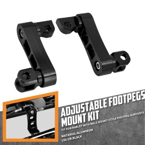Footpeg Adjustable Extension Mount Black