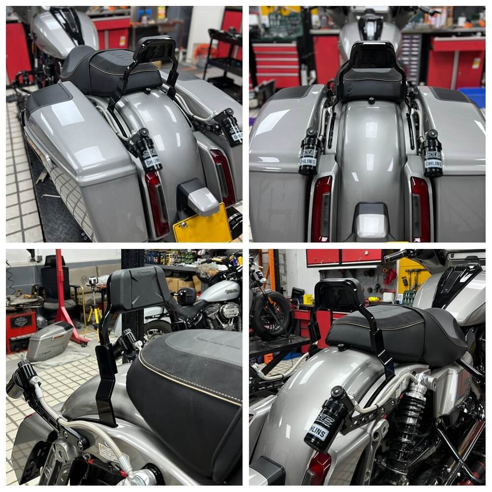 14-26 Street Glide Road Glide Road King Low Profile Club Style Fix Passenger Backrest - Image 2