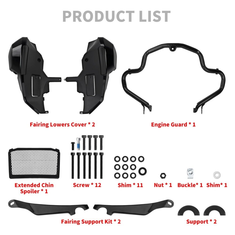 23.5-26 Road Glide Street Glide Lower Fairing Kit Black - Image 6