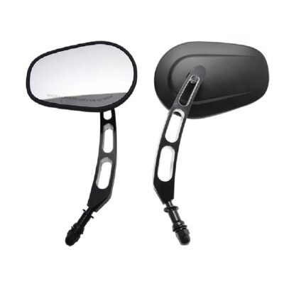 CNC Cut Rear View Mirror 8mm Bolt Black Matte fits Harley Motorcycles