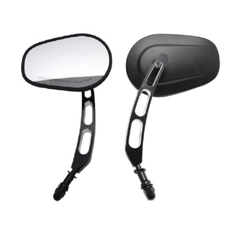 CNC Cut Rear View Mirror 8mm Bolt Black Matte fits Harley Motorcycles