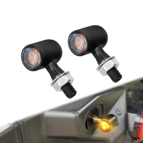 Universal Fitment Mini Front Rear Turn Signal LED Amber Black