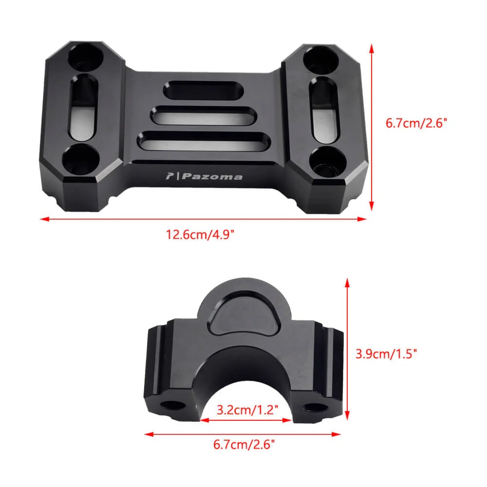 21-25 Pan America 1250 Handlebar 1″ Riser Black - Image 3