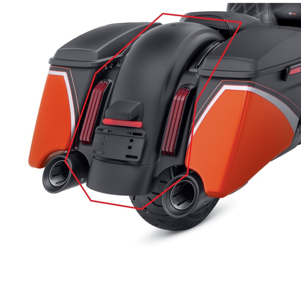 09-23 Touring Harley Rear Fender with CVO Fender Extension Fascia - Image 4