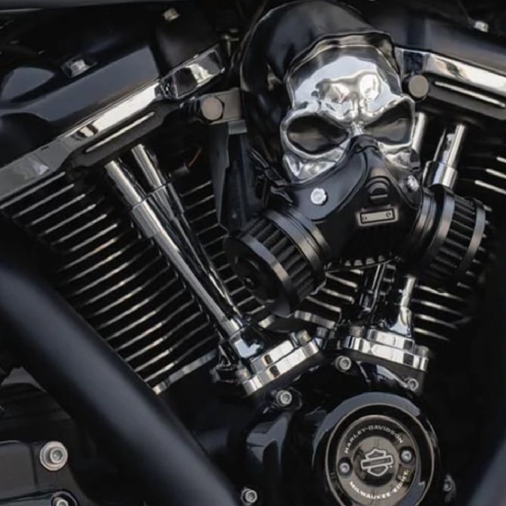 Pre-Order Gashoo Skull - High-Flow Air Filter for V-Twin M8 Motorcycles - Image 5