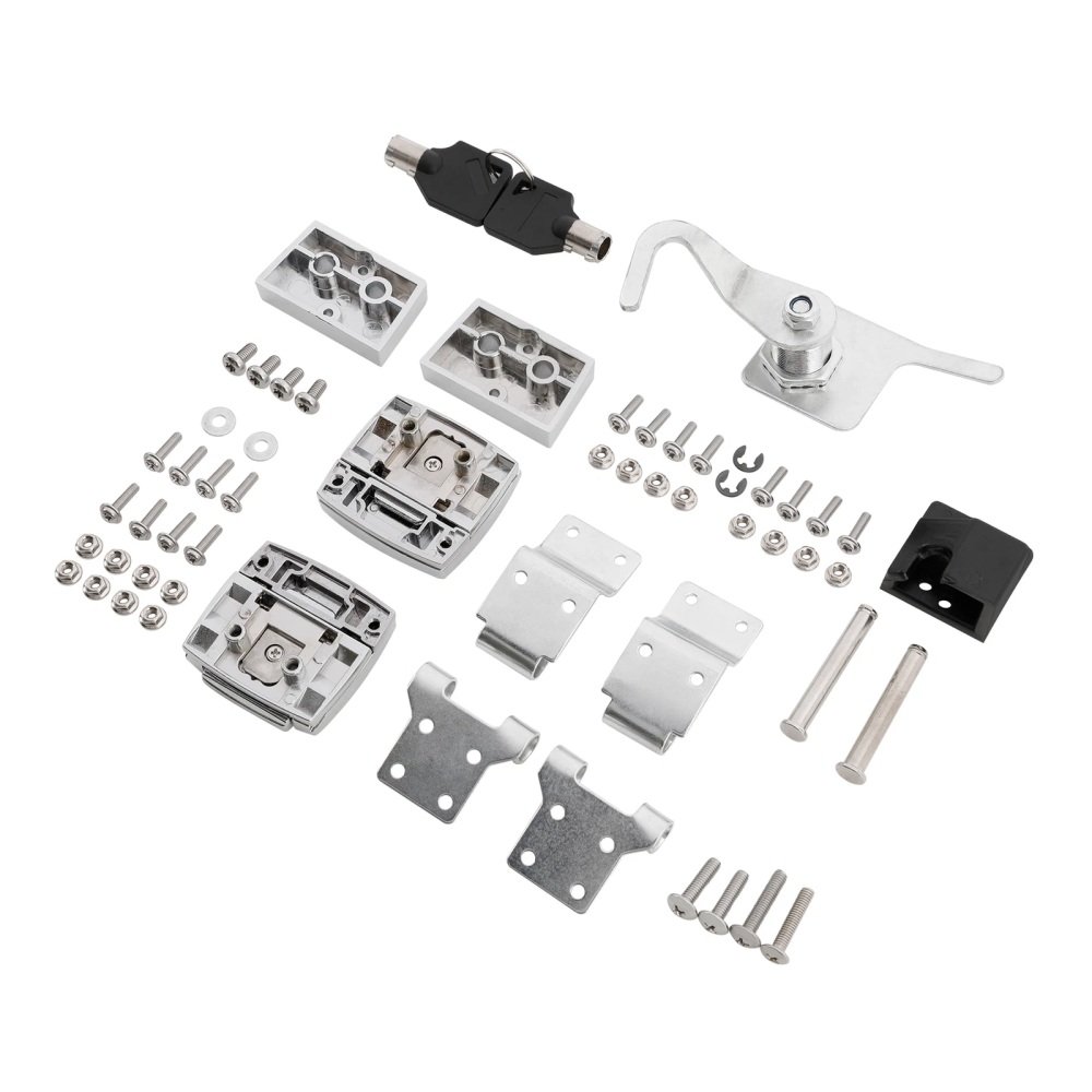 88-13 Harley Tour Pak Box Hardware Latch Hinges Kit Chrome - Image 2