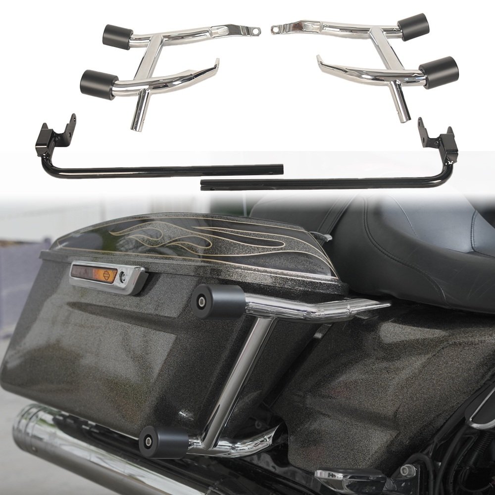 14-25 Touring Club Style Saddlebag Guard w/ Black Tip Wheels - Image 6
