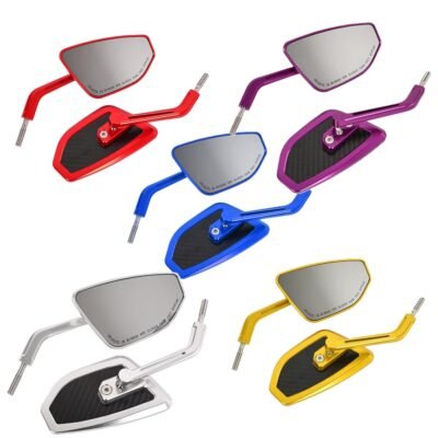 Harley Rear View Mirror MX Club Style Carbon CNC Colored Case