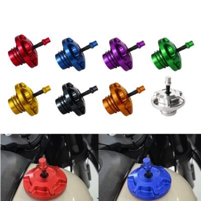 Harley MX Style Vented Fuel Gas Tank Cap CNC Colored