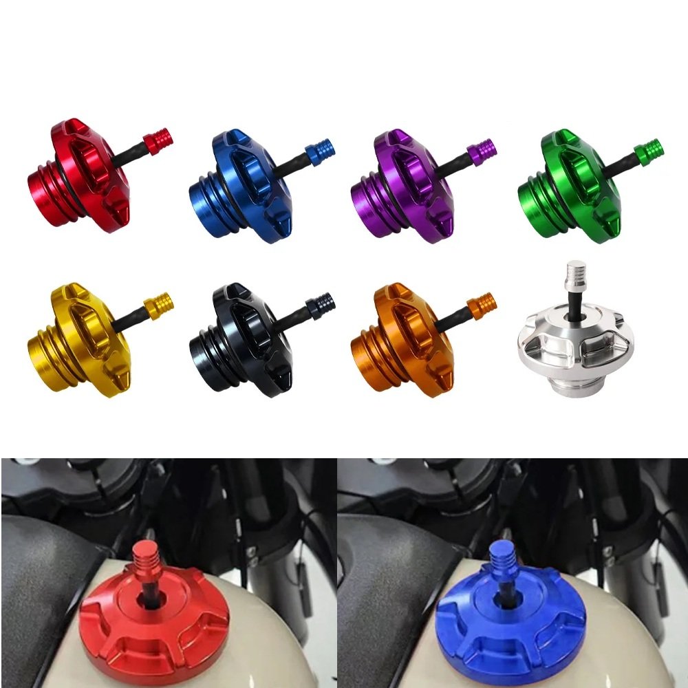 Harley MX Style Vented Fuel Gas Tank Cap CNC Colored