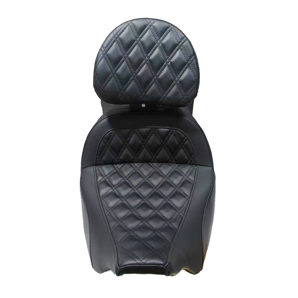09-23 Touring Driver Passenger Seat With Attached Driver Backrest Diamond Stitches - Image 4