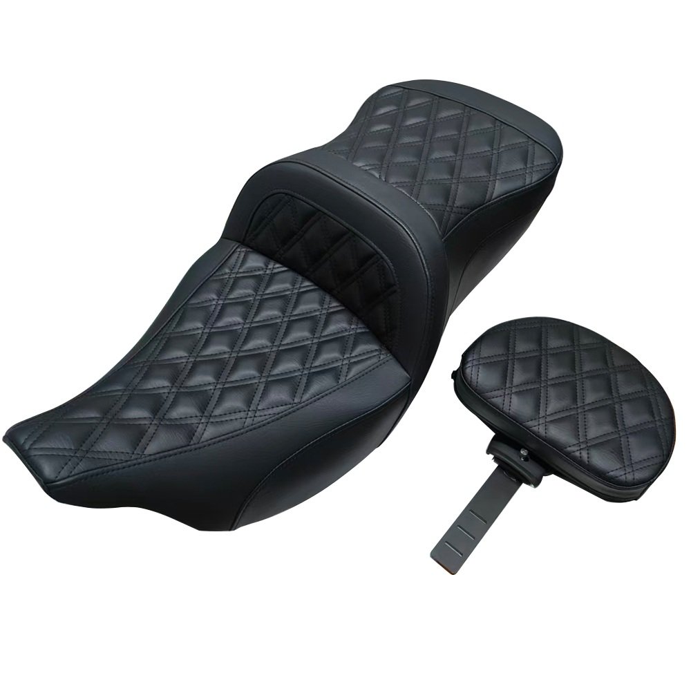 09-23 Touring Driver Passenger Seat With Attached Driver Backrest Diamond Stitches - Image 3