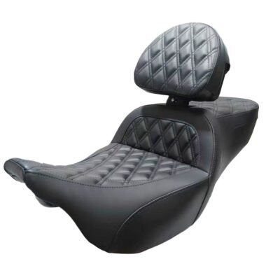 09-23 Touring Driver Passenger Seat With Attached Driver Backrest Diamond Stitches