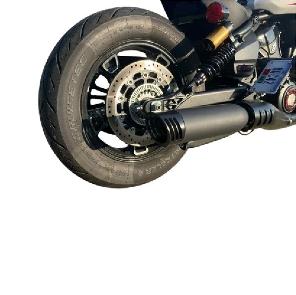 25-UP 4.0" Indian Scout Bobber Classic Exhaust Muffler Black - Image 2